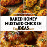 Golden Baked Honey Mustard Chicken Breast and crispy Baked Honey Mustard Chicken Thighs topped with sweet hot honey glaze.